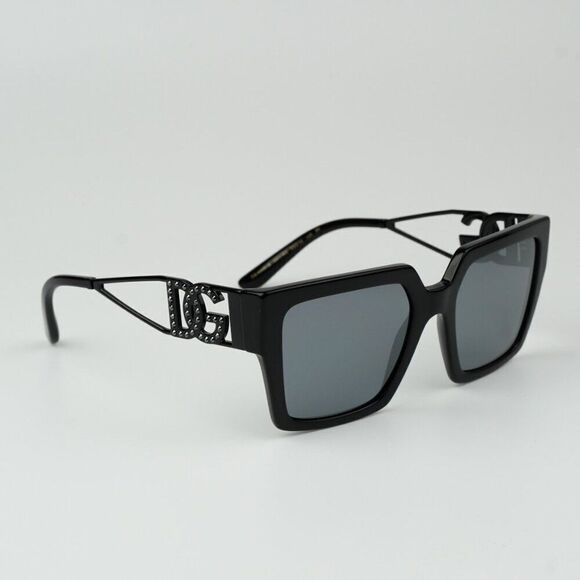NEW D&G DG4446B 501/6G  Black Gray Mirrored Black Square Women Sunglasses - Picture 5 of 10